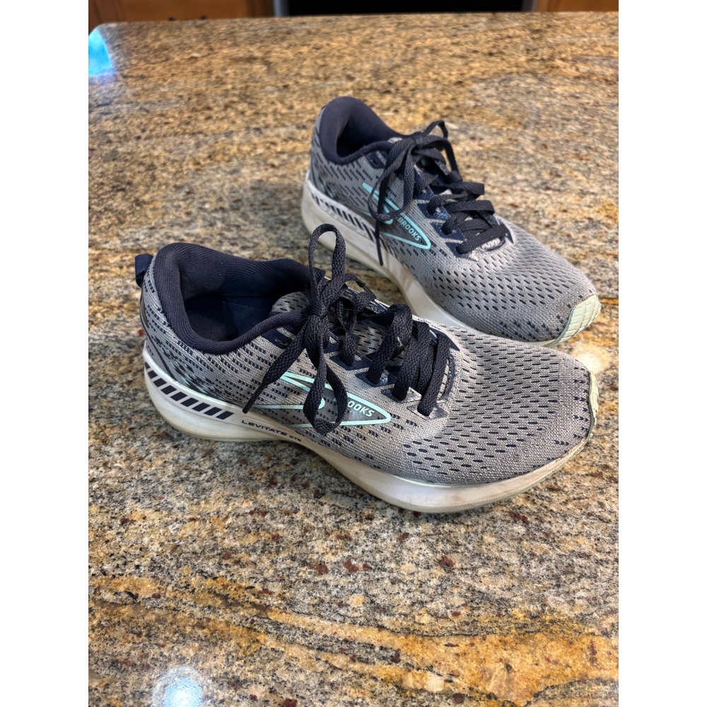 Brooks Levitate GTS‎ 5 Womens Running Shoes Grey Navy Mint 1203581B069 Size 6